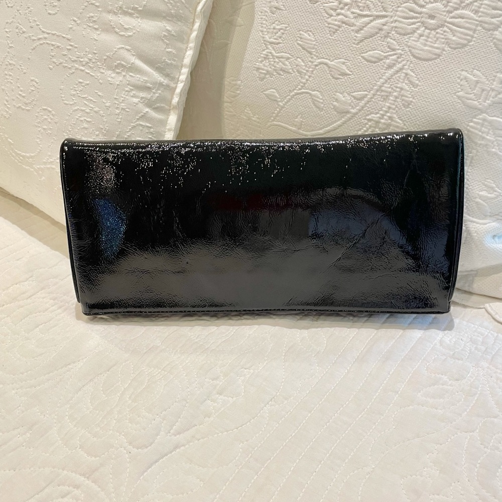 Hobo international black patent leather clutch